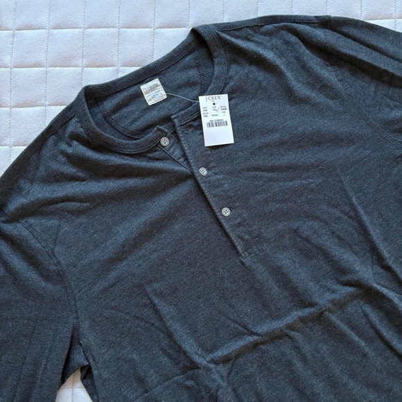 J. Crew Dark Gray Long Sleeve Henley Shirt - Picture 2 of 3